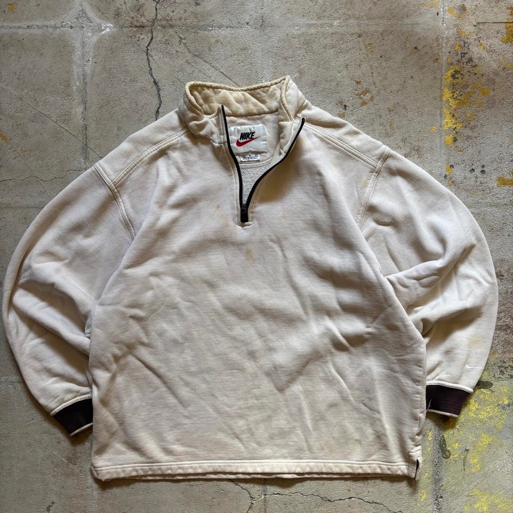 Nike Cream Vintage Quarter-Zip Pullover – Size M